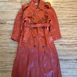 Ulla Johnson Marlowe Leather Trench Coat in Sierra  size M